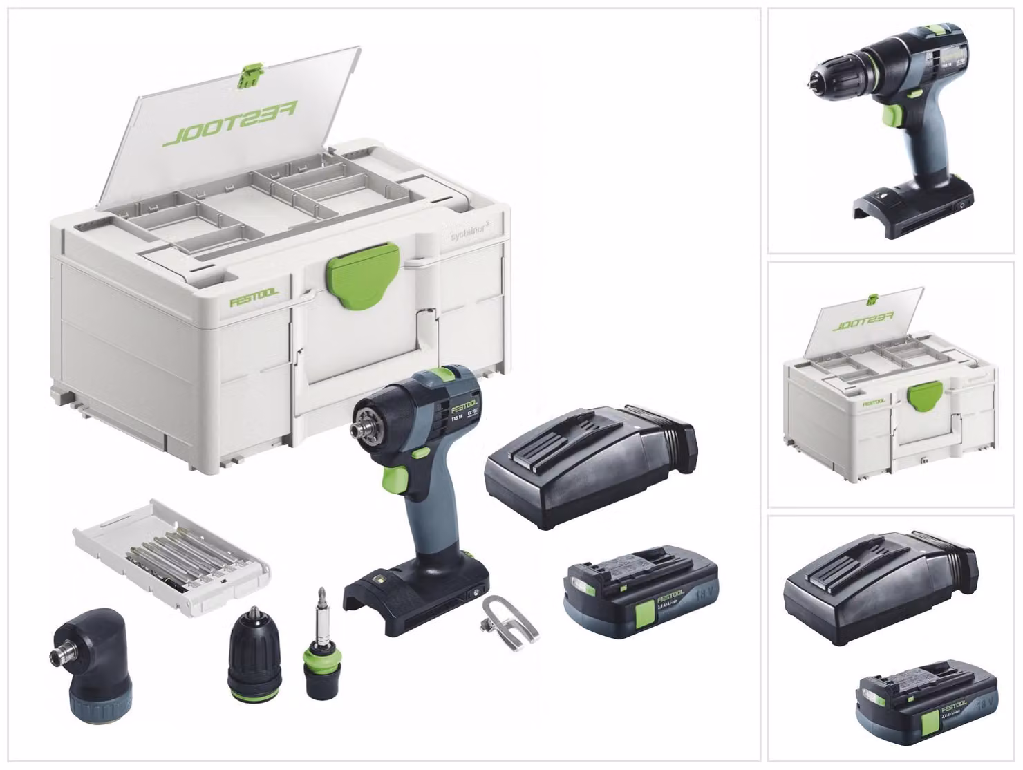 Festool TXS 18-Basic-Set Trapano avvitatore a batteria 18 V 40 Nm Brushless + 1x batteria 3,0 Ah + caricabatteria + Systainer