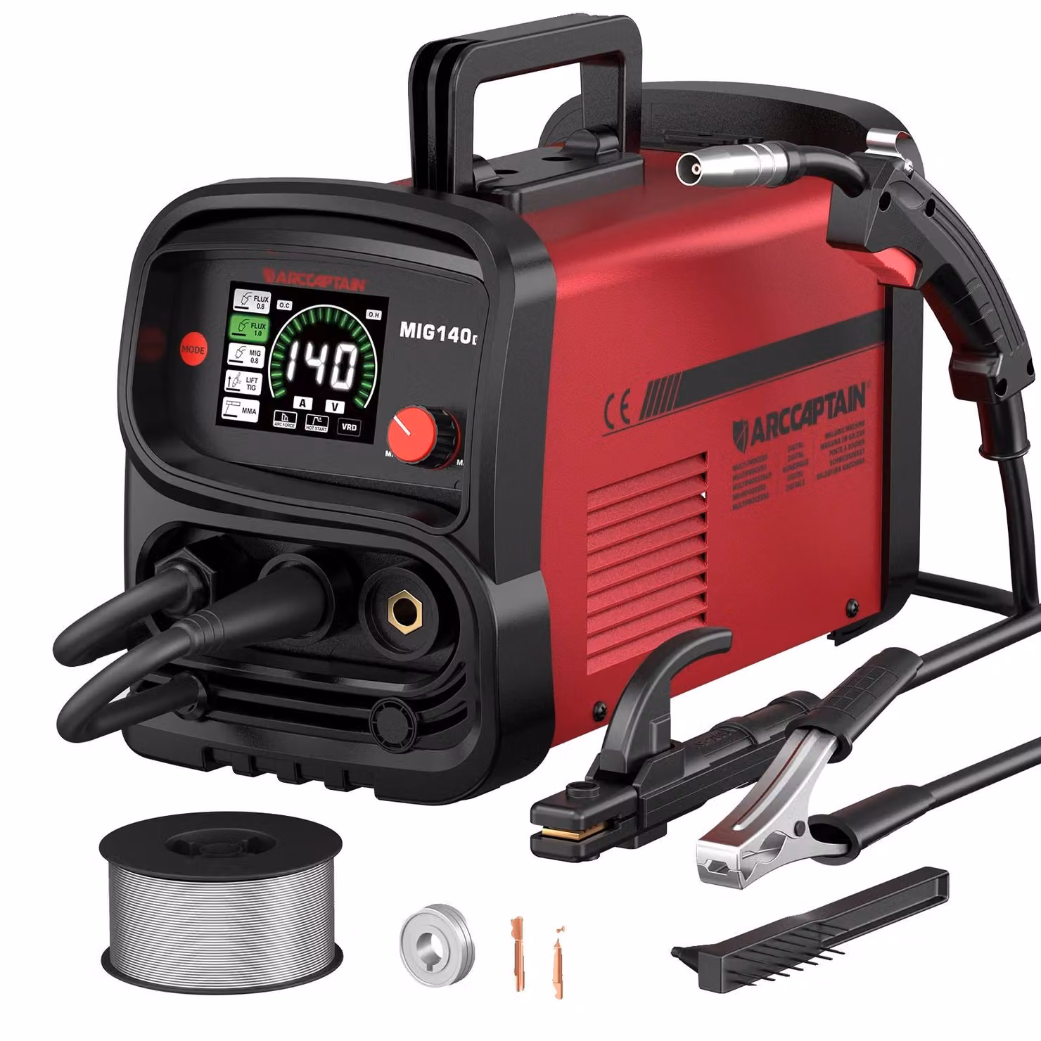 Saldatrice MIG, multifunzione (4 in 1), controllo sinergico, spina europea da 220-240V