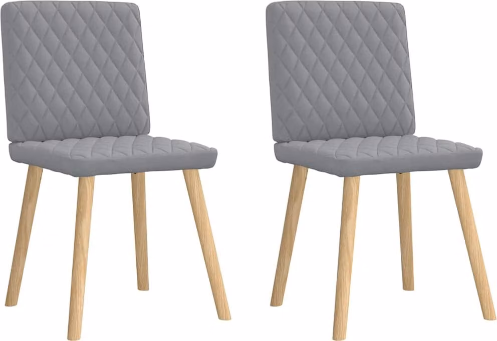 Sedie da Pranzo 2 pz Grigio Chiaro in Tessuto
