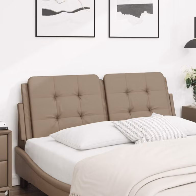 vidaXL Cuscino Testiera Zadar in Similpelle Colore Beige/Marrone Larghezza: 140 cm