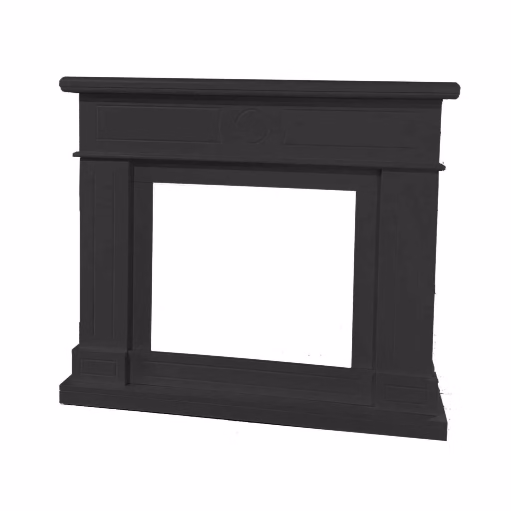 Cornice per camino MPC Lipari Grigio in legno MDF con design lineare per inserto elettrico o bruciatore L: 109,0 cm, P: 95,0 cm, H: 21,5 cm – 2
