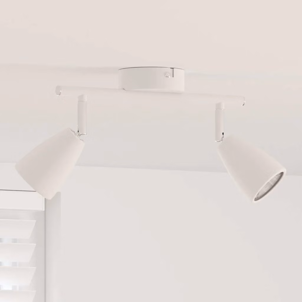Faretto da soffitto regolabile vidaXL in metallo bianco L: 25,5 cm, P: 8 cm, H: 16 cm