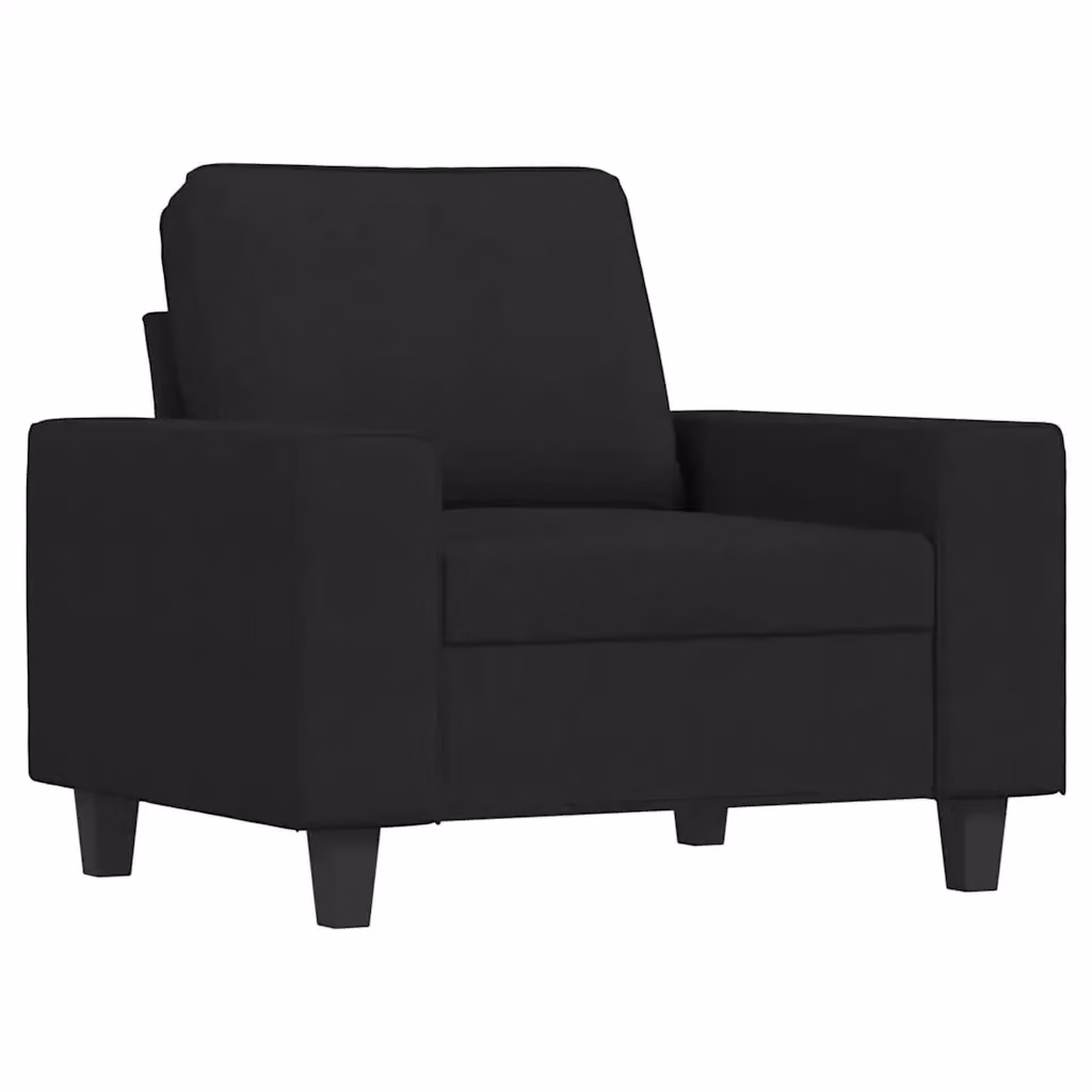 Poltrona relax moderna in tessuto nero con struttura in metallo e braccioli per soggiorno L: 79 cm, P: 77 cm, H: 94 cm – 2