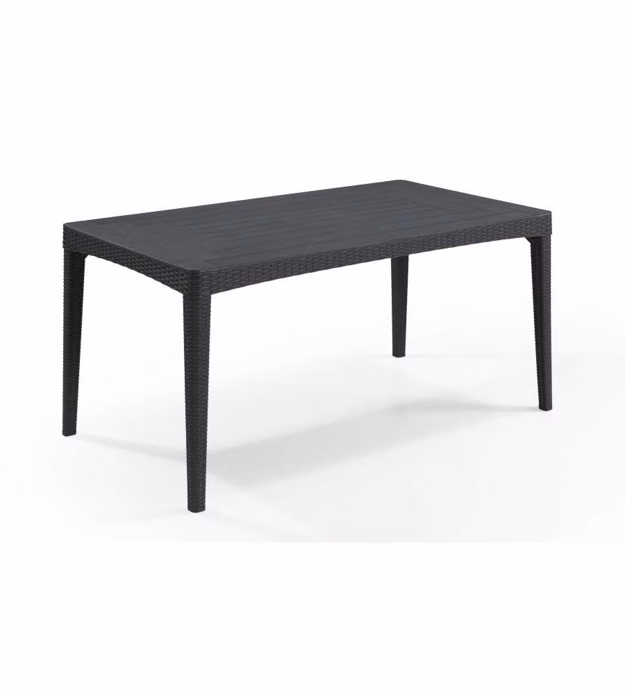 Tavolo da esterno Keter Girona in polipropilene effetto rattan colore grafite L: 150 cm, P: 90 cm, H: 74 cm – 1