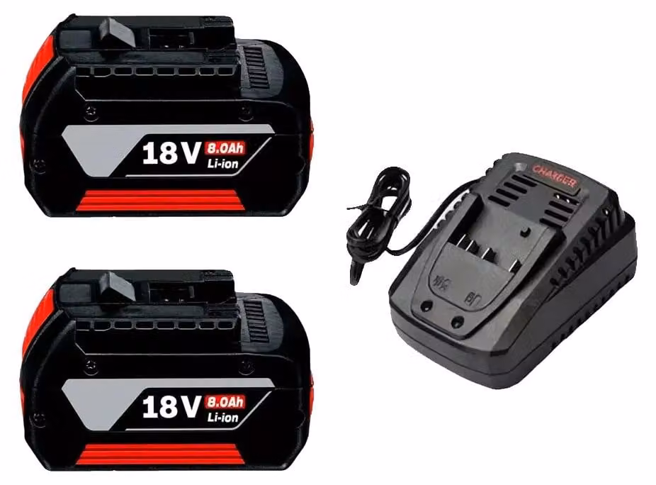 Batterie di ricambio, capacità 8000mAh, prestazioni durature e affidabili, caricabatterie 8.0AH x 2