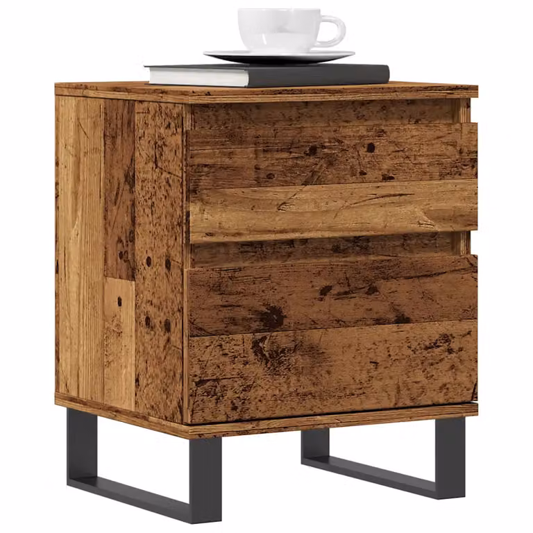 Set di 2 comodini vidaXL in legno color marrone con finitura opaca per camera da letto L 40 cm, P 35 cm, H 50 cm