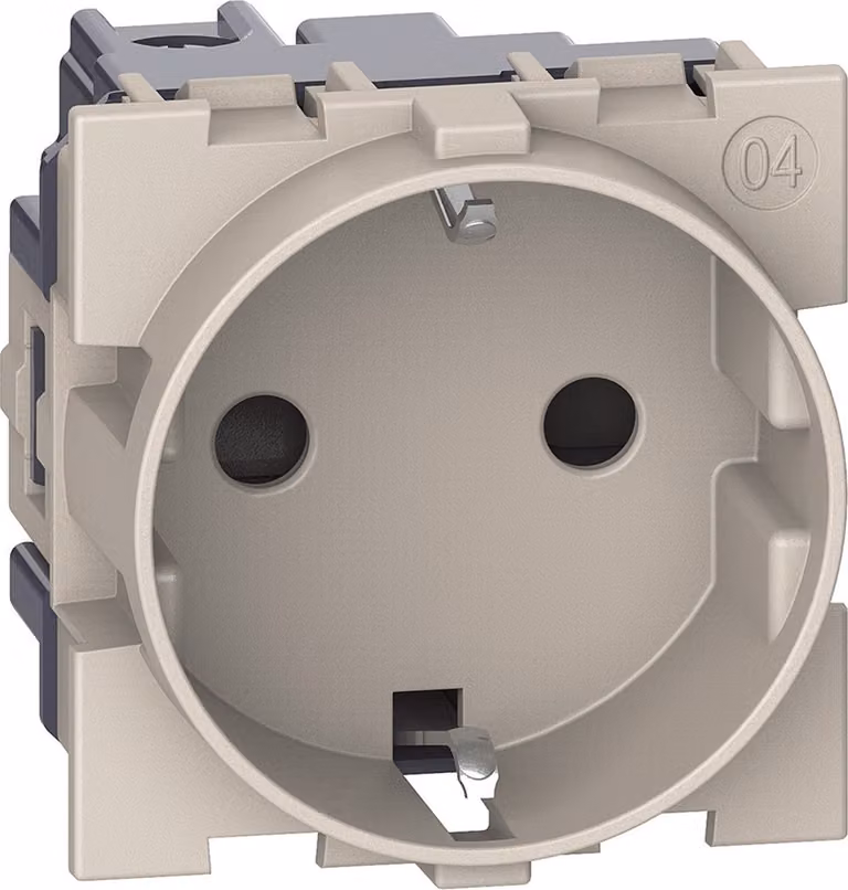 Presa Schuko Socket2P+T 16A 2 moduli BTicino Living Now K_4141 Sand