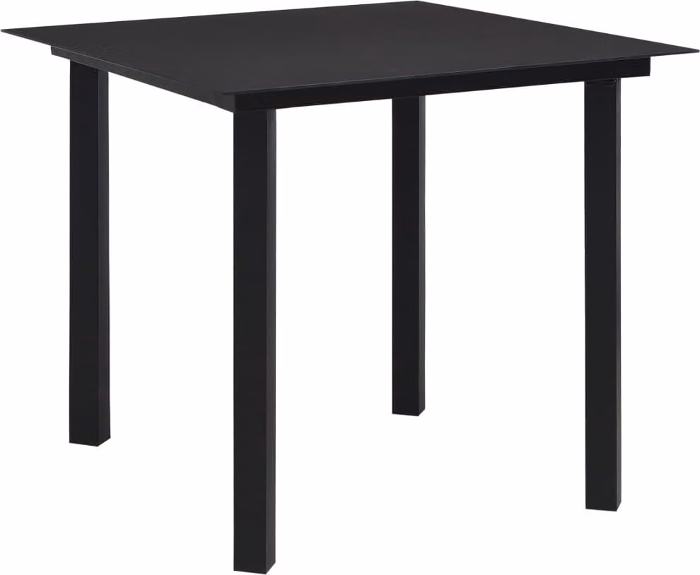 Maison Exclusive - Tavolo da pranzo da giardino nero 80x80x74 cm in acciaio e vetro