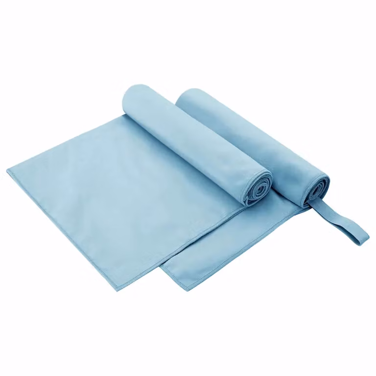 Set di 2 asciugamani sportivi in microfibra vidaXL blu, morbidi e ad asciugatura rapida, L: 100 cm, P: 50 cm