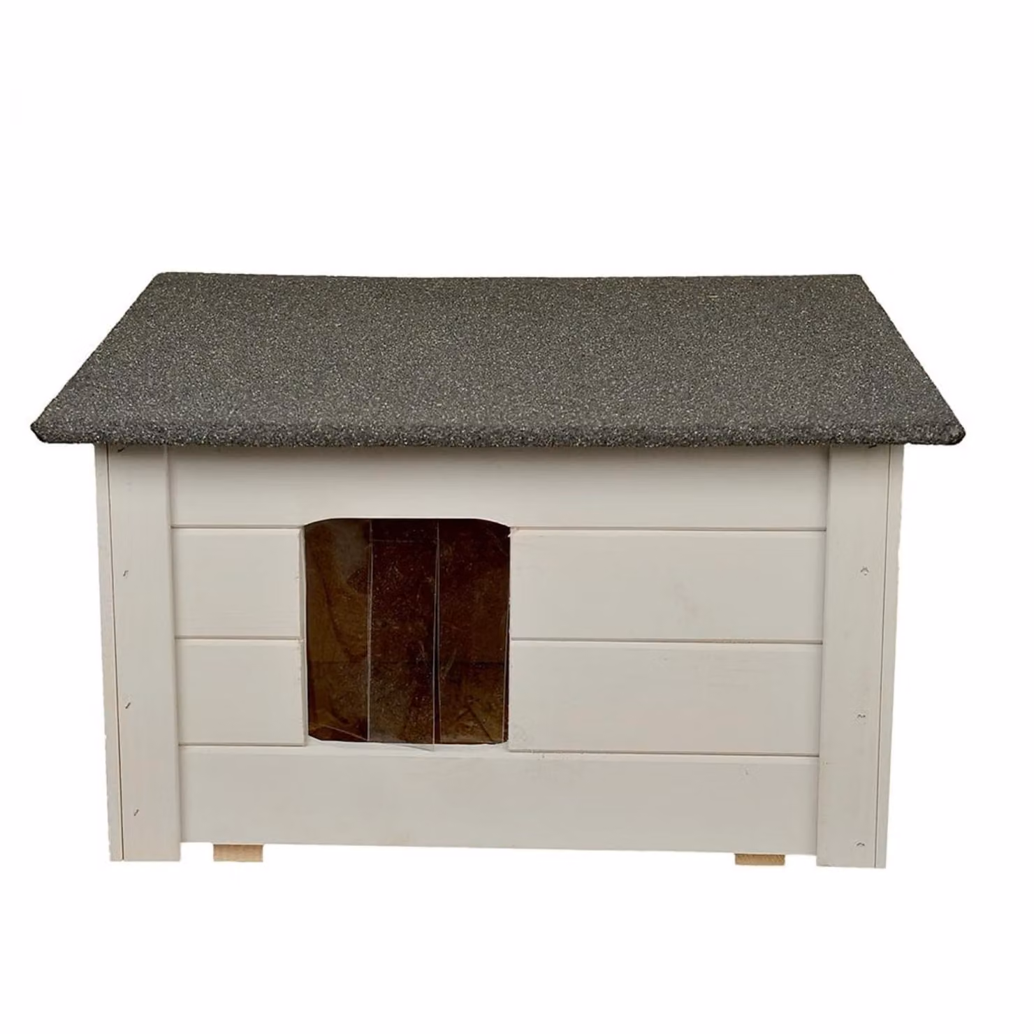 Casetta per gatti da esterno in legno - Casetta per gatti isolata per giardino o patio - Casetta per animali da esterno, 54 x 39 x 34 cm (frassino, casetta per gatti)