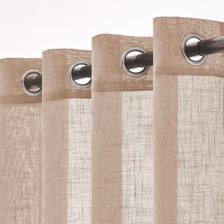 Tende decorative trasparenti in lino per WC sospesi, ideali per interni, dal design moderno, con occhielli, perfette per soggiorno e camera da letto, confezione da 2, dimensioni 140 x 16 cm
