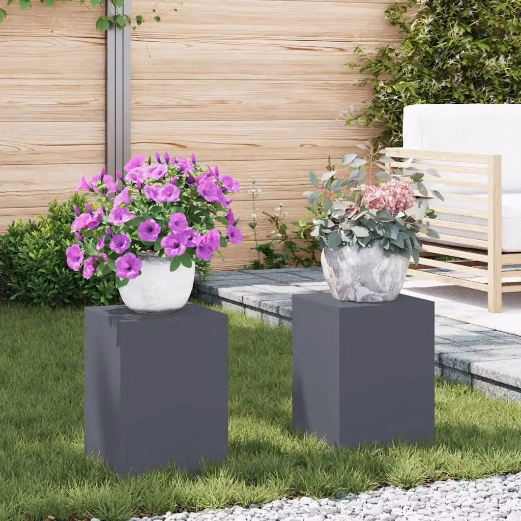 vidaXL Supporto per piante 2 pz Antracite 24 x 24 x 35 cm