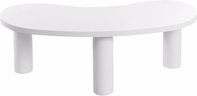 Tavolino da caffè Beliani in legno MDF bianco con design minimalista e forma triangolare per il tuo soggiorno L/P/H: 112 x 46 x 38 cm