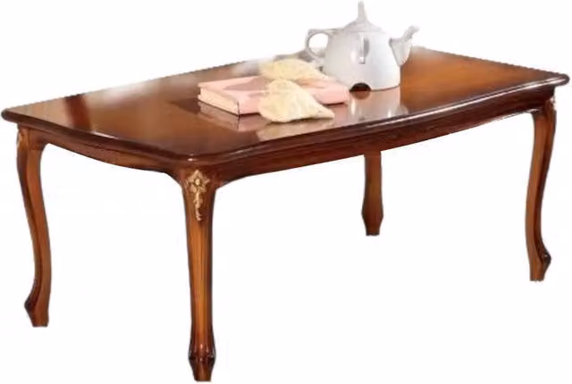 Tavolino rettangolare da salotto in legno con fregi foglia oro - Mobili 2G