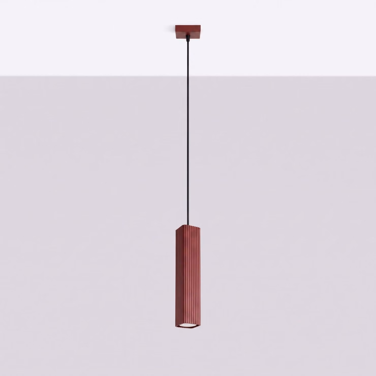 Lampada a sospensione RAYO 1 bordeaux 1xGU10 10W alluminio 118x8x8cm Sollux Lighting