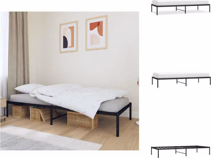 vidaXL Struttura letto in metallo nero 90x200 cm - Letti e strutture letto