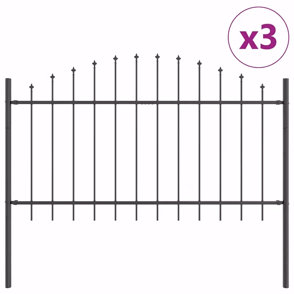 Set di 3 recinzioni per giardino Videx in acciaio verniciato a polvere grigio H: 170 cm x L: 140 cm – 2