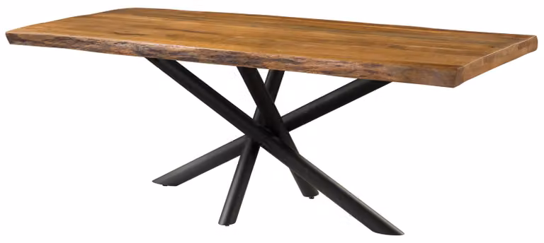 MASSIVMOEBEL24 | Tavolo da pranzo in legno di mango 220x100x76 laccato naturale / gambe mikado antracite matt FREEFORM 5