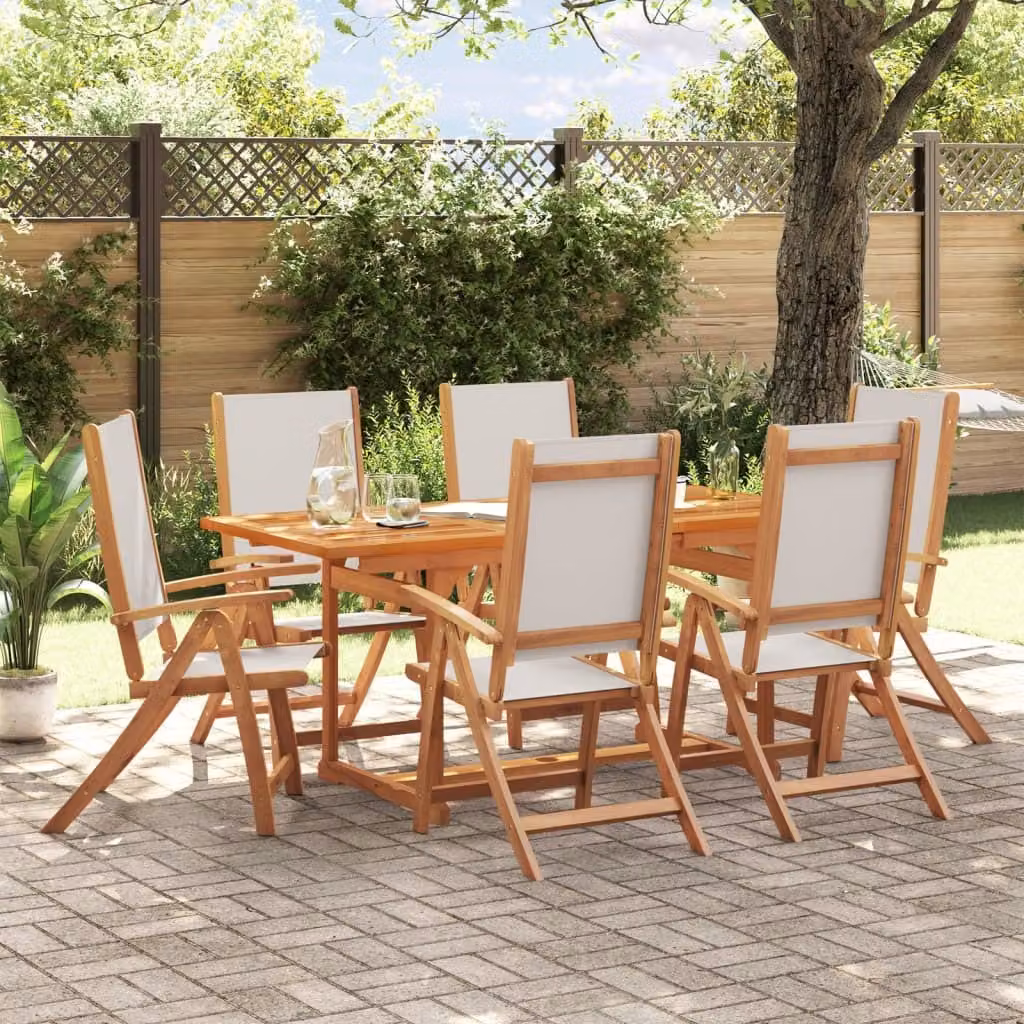 Maison Exclusive - Set da pranzo da giardino a 7 pezzi in legno massello di acacia e Textilene