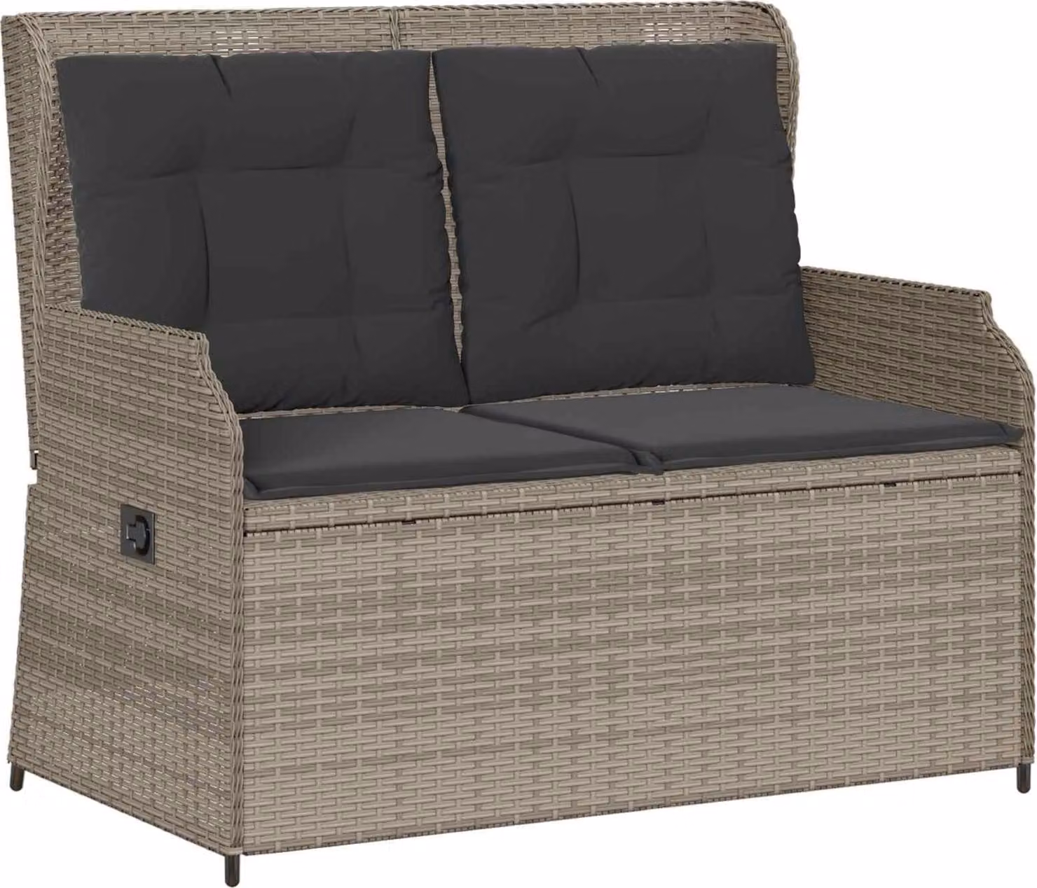 Panchina da giardino Grigio chiaro polyrattan