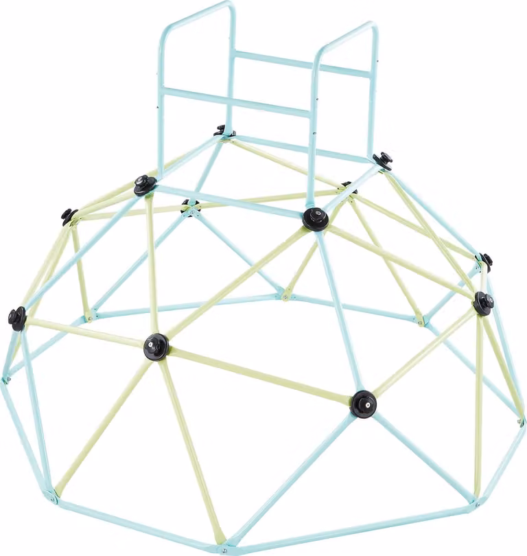 SucceBuy Telaio geometrico per arrampicata per bambini (183 cm) largo, caricabile fino a 270 kg, adatto per bambini da 3 a 10 anni, gioco da giardino e parco giochi in blu e verde