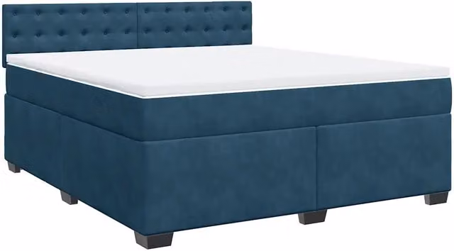 Giroletto a Molle con Materasso Blu 180x200 cm in Velluto 3286394