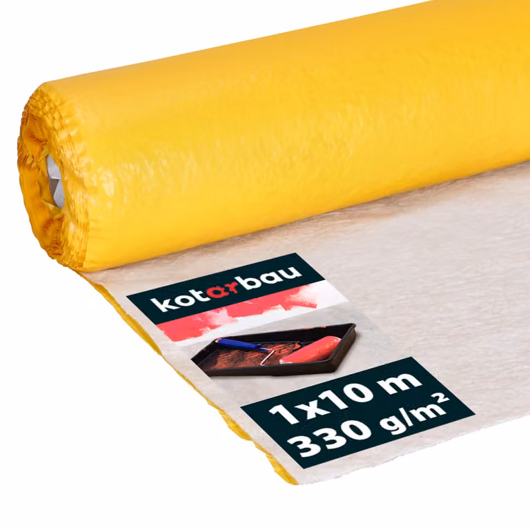 KOTARBAU® Velo da imbianchino 1 x 10 m Pellicola di mascheratura Velo da imbianchino 330g/m2 Giallo Pellicola a due strati Velo di feltro Feltro da imbianchino Protettore Tappetino da costruzione Accessori da imbianchino Materiale di feltro Velo da imbian
