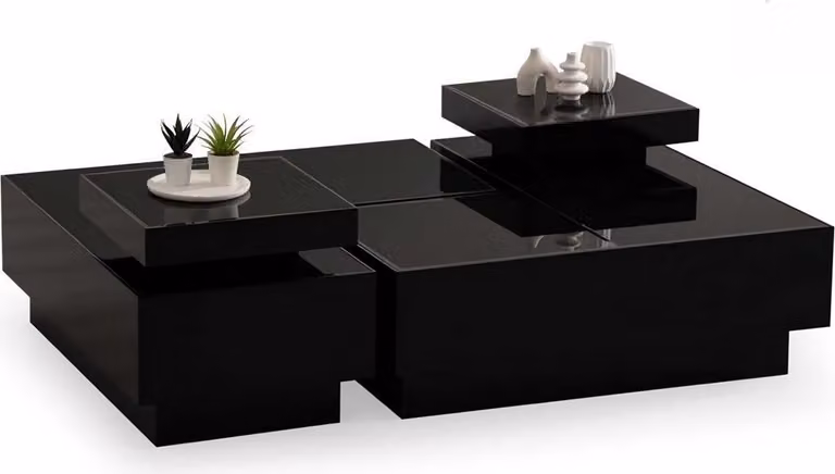 Designer Couchtisch Luxus Holz stilvolle Beistelltische modernes Wohnambiente