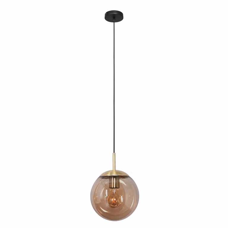 Lampada a sospensione - ambra - Bollique -  vetro metallo - Ø 30cm - E27 - 3498ME - Steinhauer