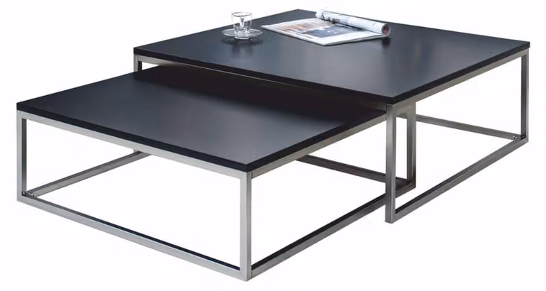 Tavolino Casa Padrino set di 2 nero / argento - Mobili da salotto