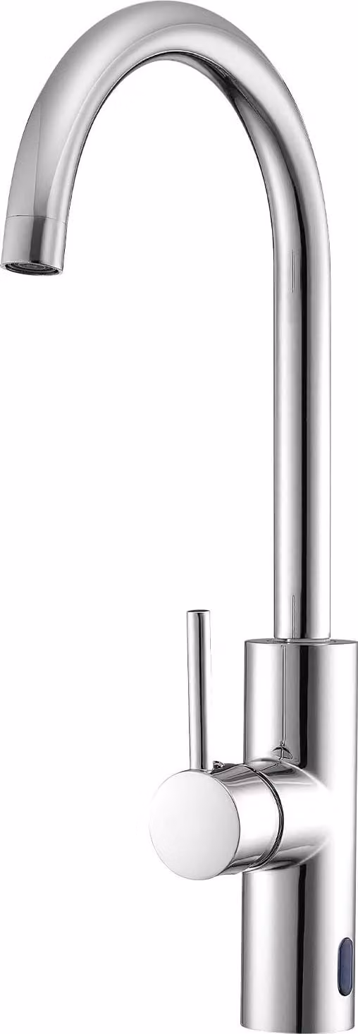 SucceBuy Rubinetto per lavabo touchless (argento cromato) per bagno, rubinetto automatico a sensore, comando manuale, miscelatore per lavabo, miscelatore per lavabo per toilette e aree di lavaggio