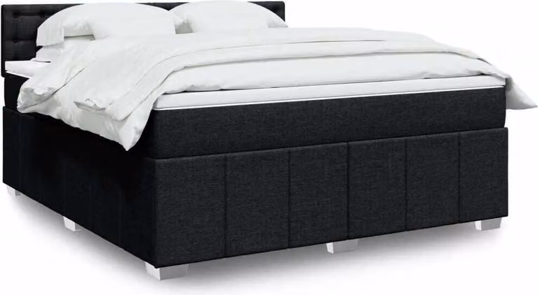 Maison Exclusive - Giroletto a Molle con Materasso Nero 180x200 cm in Tessuto