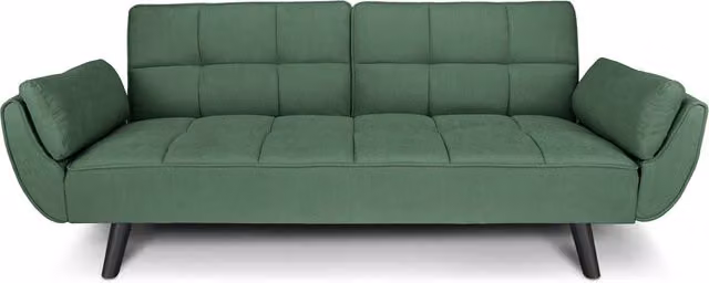 Divano letto clic clac in tessuto vellutato verde abete piede nero - divano 3 posti - Ambra - DL-AM38FBC-PLN
