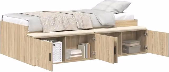Letto singolo | Letto per adulti | Struttura del letto Rovere Sonoma 80 x 200 cm Legno multistrato