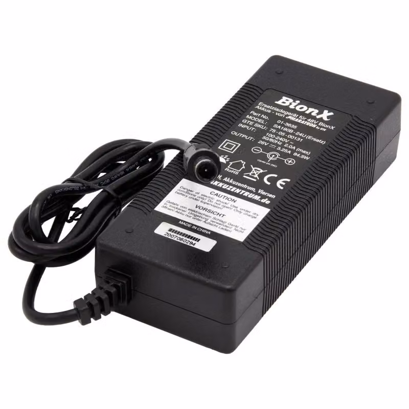 Caricabatterie sostitutivo Maratron per batterie e-bike BionX 48V nero con connettore barrel plug – 2