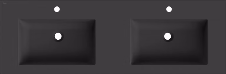 Mexen Otis lavandino incassato nel piano doppio 141 x 46,5 cm, nero opaco - 25181471D