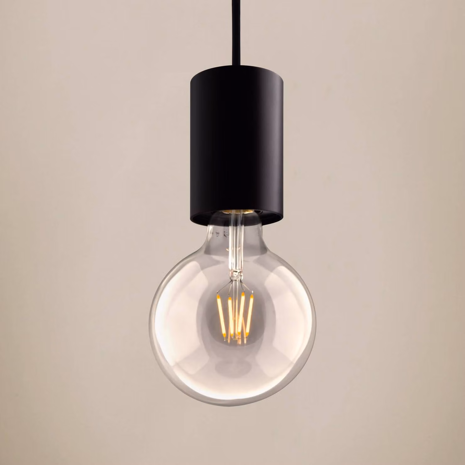 Egger Licht Lampada a sospensione Soho, dimmerabile, Nero, Soggiorno / Sala da pranzo, Alluminio, Moderno, Lampada a sospensione
