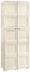 Armadio in plastica Tontarelli OMNIMODUS con 2 ante battenti, colore bianco, Larghezza: 80 cm