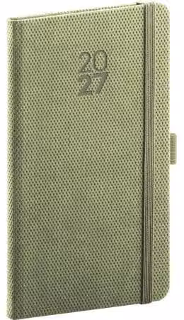 NOTIQUE, agenda tascabile Diamante 2027, color verde oliva, 9 x 15,5 cm