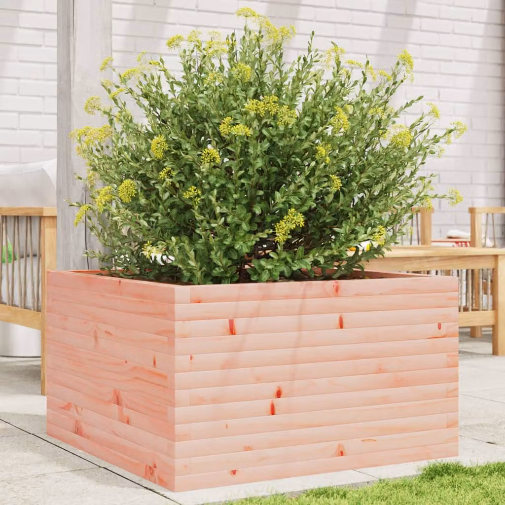 vidaXL Fioriera da Giardino in Legno Massello di Douglas, Marrone, L/P/H: 80 x 80 x 45,5 cm