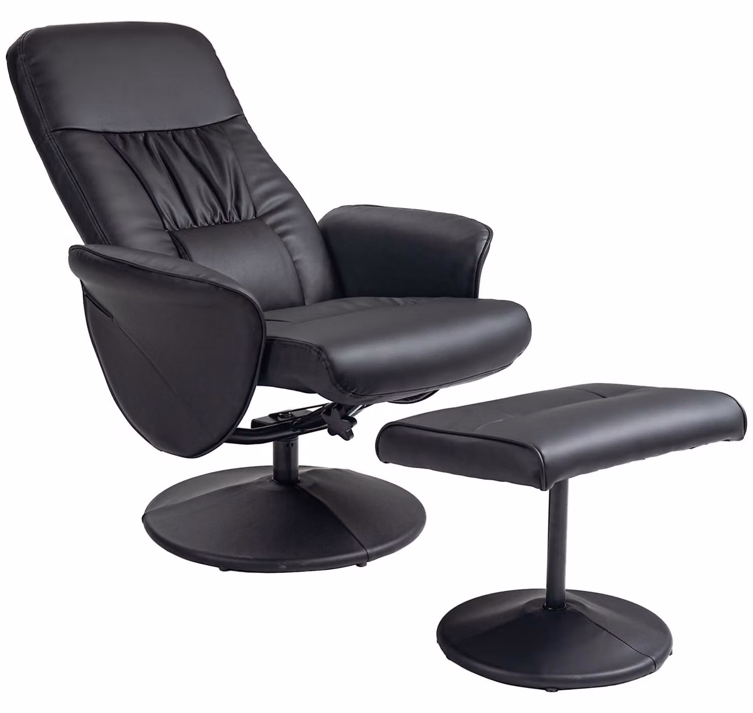 Poltrona relax HOMCOM con poggiapiedi, poltrona TV con funzione reclinabile, nera