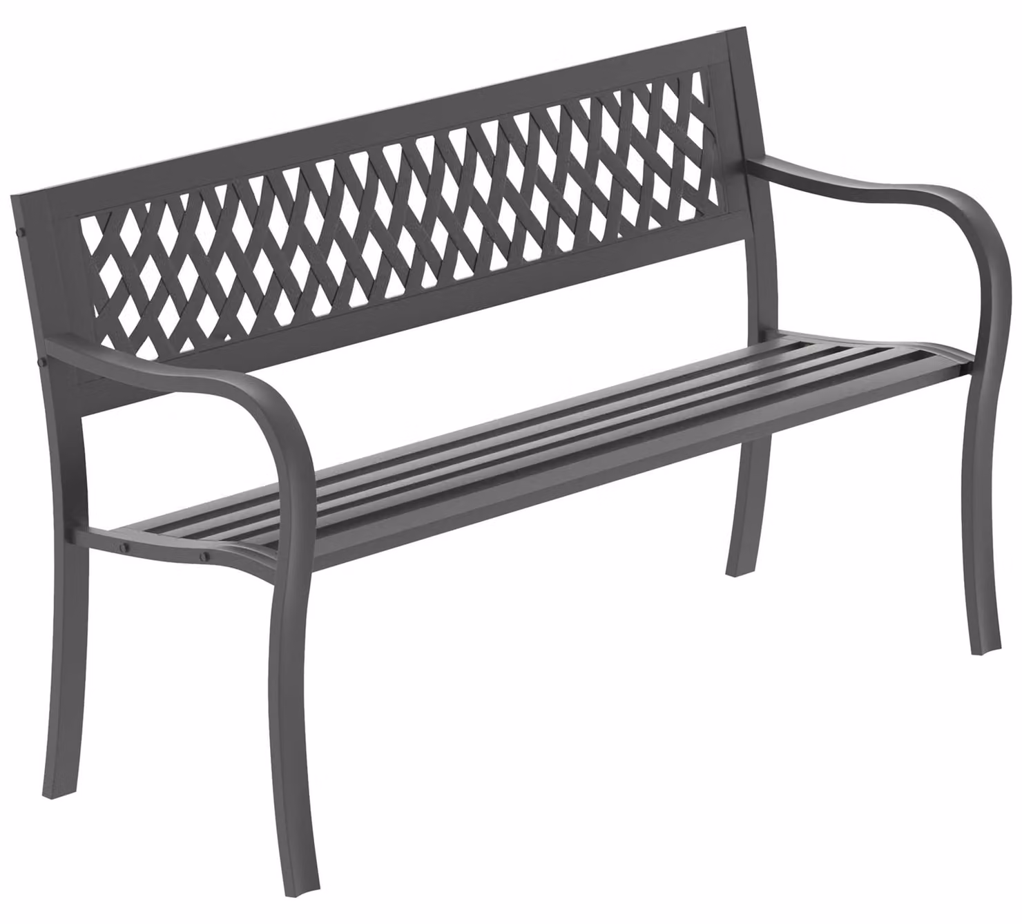 Panca da giardino a 3 posti - Colore nero - Motivo a gallo - Acciaio - Larghezza 125 cm - Arredamento da esterno