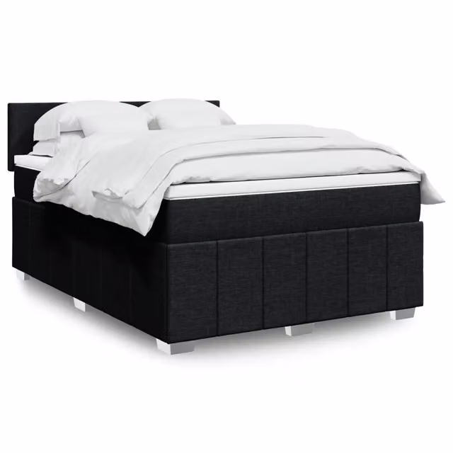 Letto Ibrido Moderno vidaXL con Struttura in Legno di Pino e Materasso Nero L/P: 160 x 200 cm