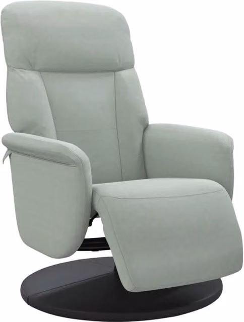 Poltrona Relax Reclinabile con Poggiapiedi in Velluto Grigio con Base Girevole a 360 Gradi – 1