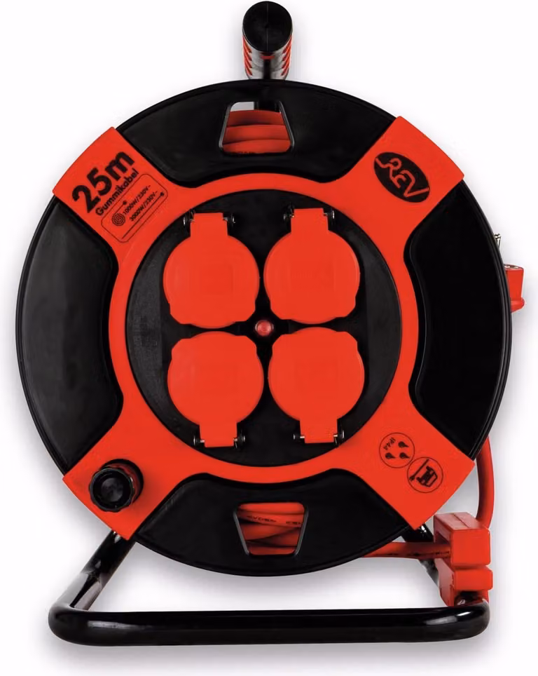 Avvolgicavo REV H07RN, a 4 vie, 25 m