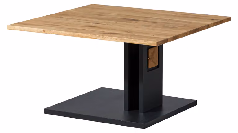 MASSIVMOEBEL24 | Tavolino da salotto in legno di quercia selvatica 80x80x43 Laccato- oliato / naturale KITZBÜHEL #104