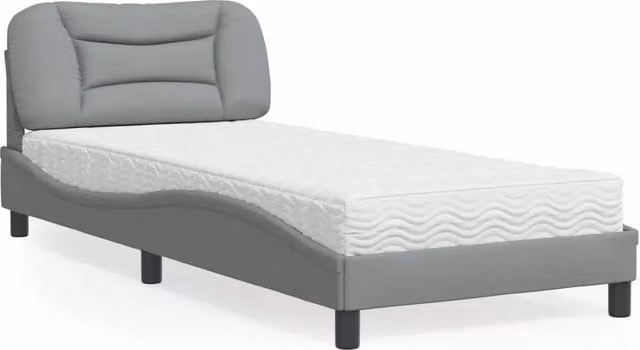 Letto moderno con materasso Hvar grigio chiaro e cassetti vidaXL L/P: 80 x 200 cm
