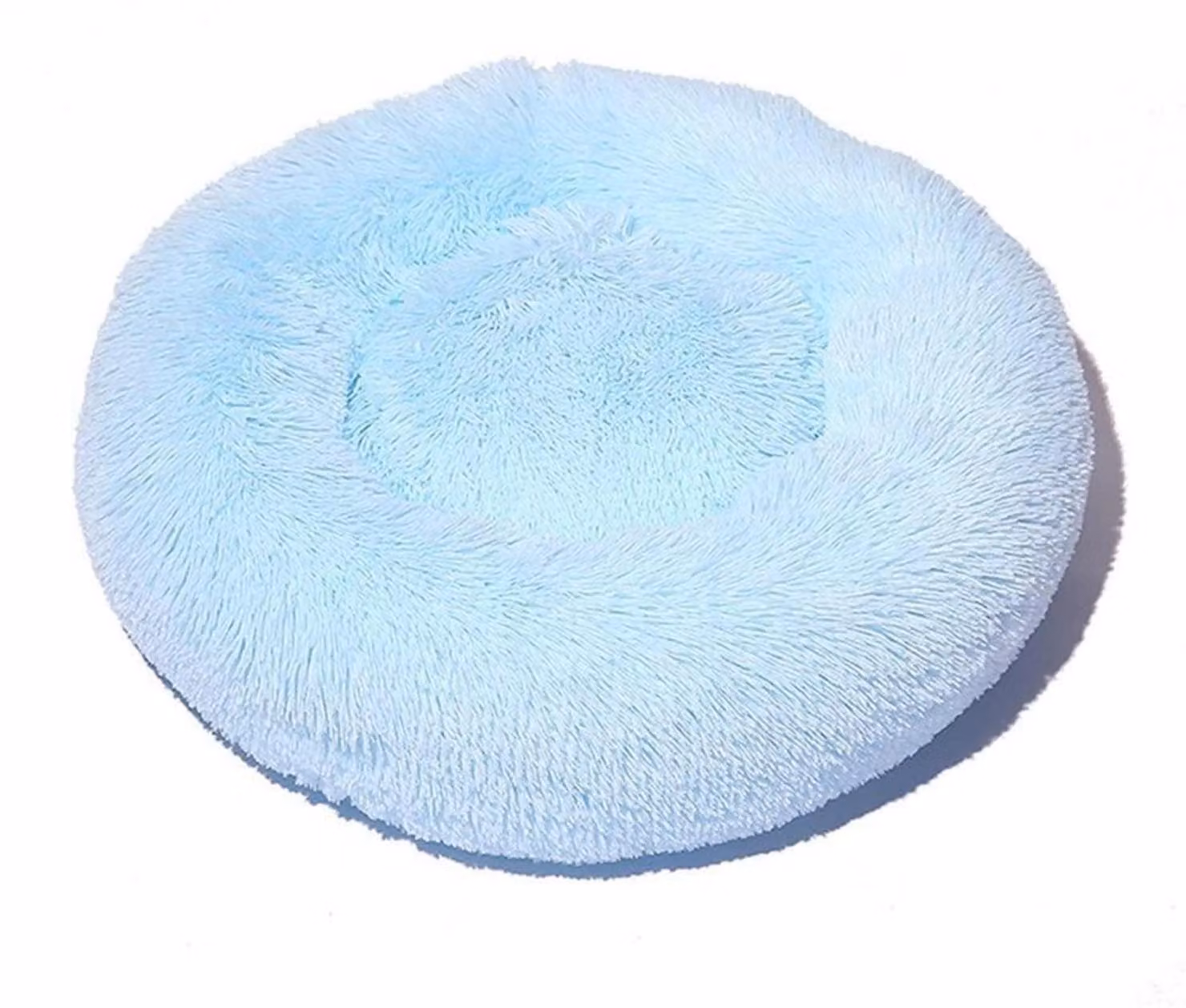 Cuccia per cani, cuccia per gatti, morbida, rotonda, in peluche, 70 cm, colore azzurro cielo