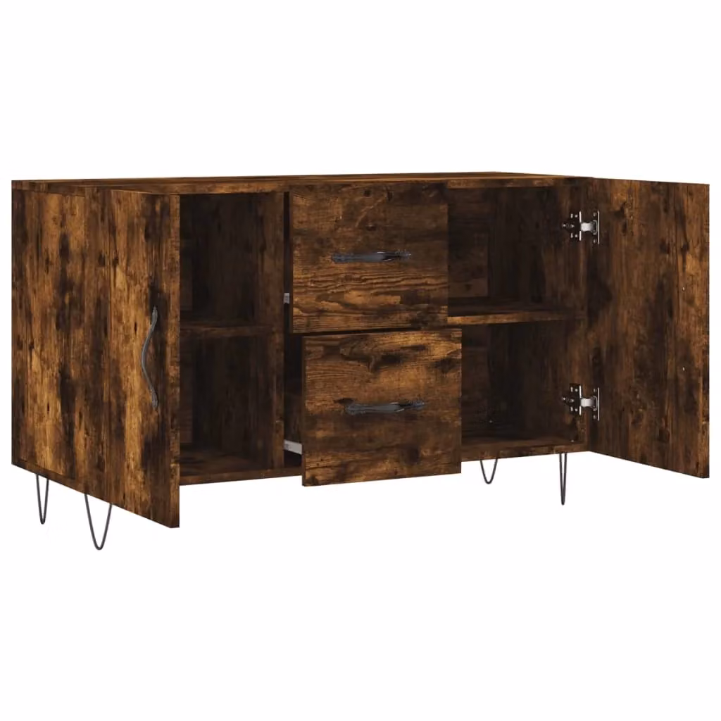 Buffet credenza con cassettiera e mobile contenitore moderno in legno ingegnerizzato marrone per cucina e soggiorno L: 100 cm, P: 36 cm, H: 60 cm – 2