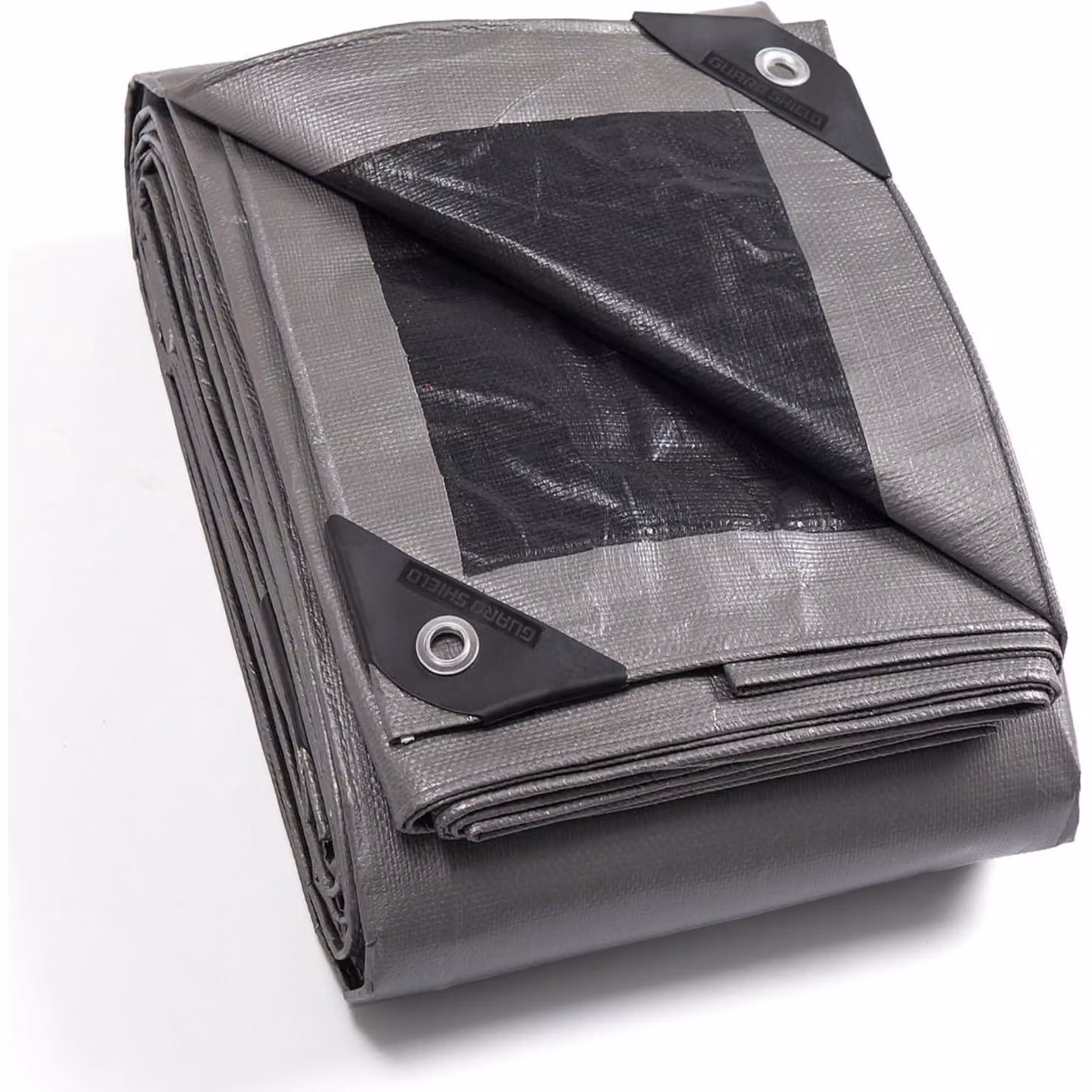 Telo di copertura impermeabile con occhielli, 5m x 6m, grigio/nero, 160g/㎡. Telo protettivo resistente allo strappo e stabilizzato contro i raggi UV